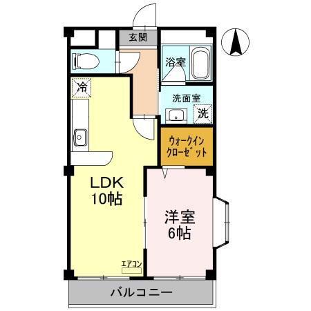ポワールガーデン I(1LDK/1階)の間取り写真