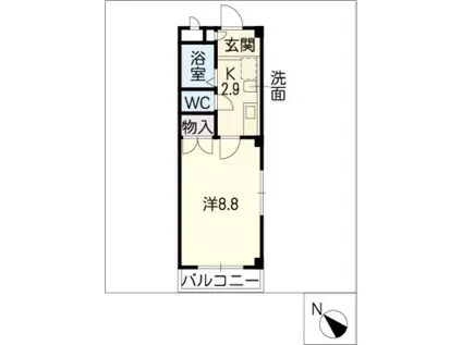 グランドゥールY(1K/1階)の間取り写真