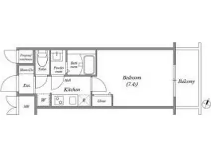 CION KOBE ウエスト(1K/4階)の間取り写真