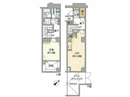 シティインデックス三田伊皿子坂(1LDK/1階)の間取り写真