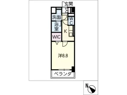 ジュネス四日市(1K/5階)の間取り写真