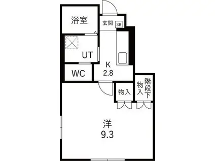 LEVEL VIJF B(1K/1階)の間取り写真
