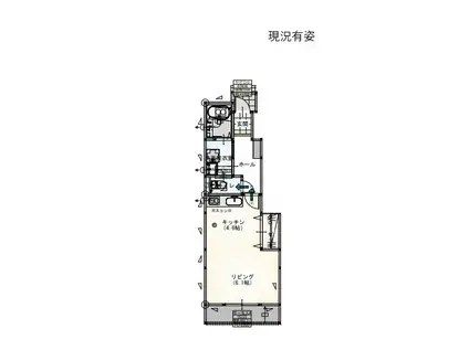 ピッコロA棟(ワンルーム/1階)の間取り写真