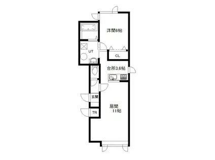 ACID(1LDK/1階)の間取り写真