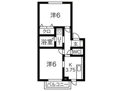 グレースドマーニ(2K/1階)の間取り写真