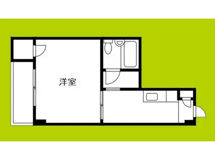 白樺ハイツ清水II(1K/2階)の間取り写真