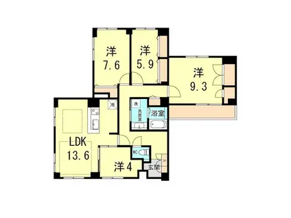 パークウェル文京千石(1K/2階)の間取り写真