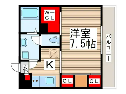 マジェスタ足洗(1LDK/3階)の間取り写真