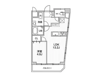 ミリアレジデンス上池袋II(1LDK/8階)の間取り写真