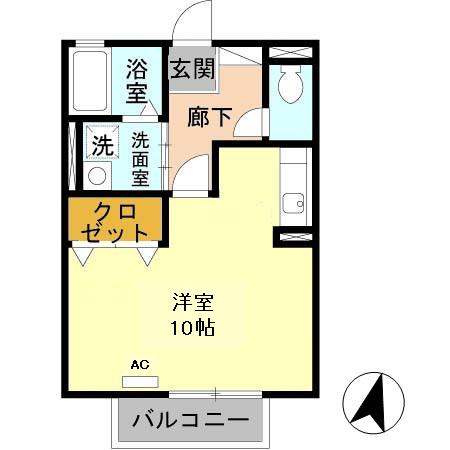メゾンルエ西蒲田(ワンルーム/2階)の間取り写真