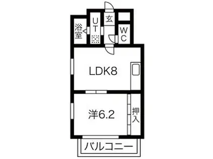 エムワン一社(1LDK/5階)の間取り写真
