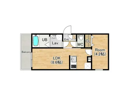 ジーメゾン柴田エクシア(1LDK/3階)の間取り写真