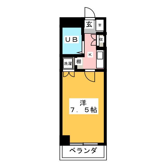 カーサツツミ(1K/4階)の間取り写真