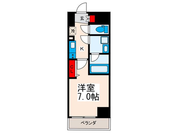 ＪＲ山手線 鶯谷駅 徒歩7分 9階建 築7年(1K/2階)の間取り写真