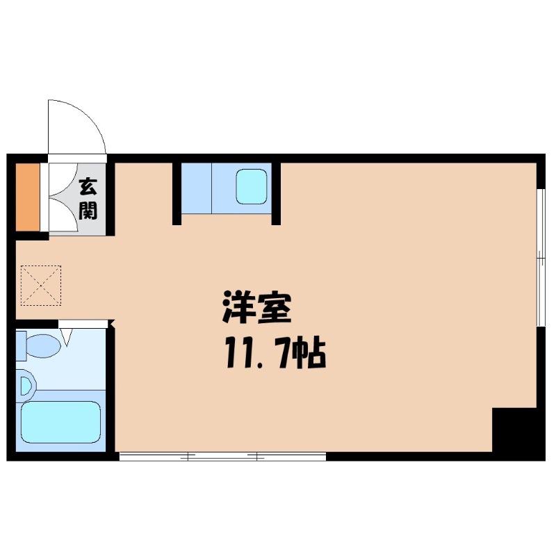 けやきヒルズ本町(ワンルーム/4階)の間取り写真