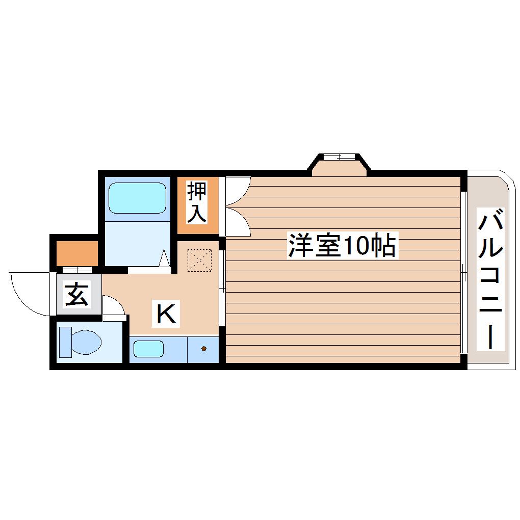 松栄タワーイン宮城野(1K/6階)の間取り写真