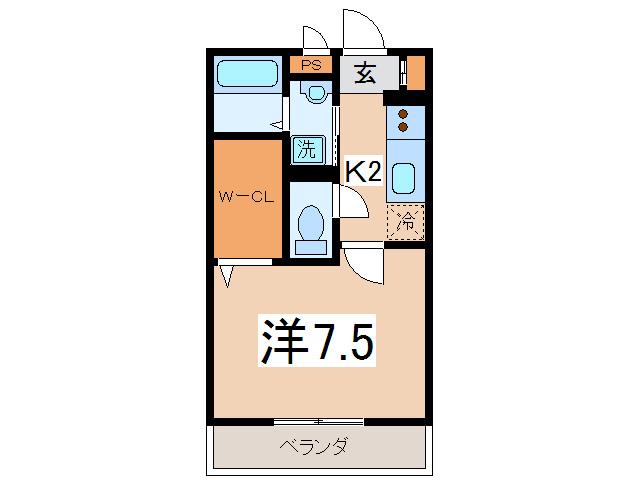 EL PUERTO DE KISHIYU(1K/2階)の間取り写真