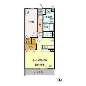 EXCEL COURT(1LDK/2階)の間取り写真