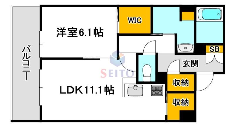 和の杜 江坂(1LDK/2階)の間取り写真
