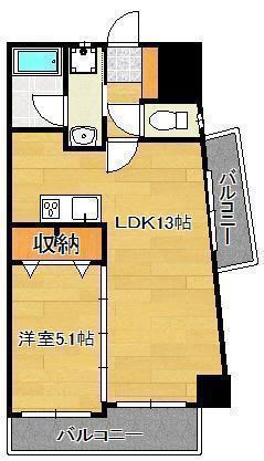 THE SQUARE・SUITE RESIDENCE(1LDK/5階)の間取り写真