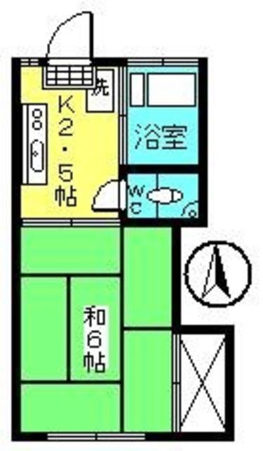 桃井3号館(1K/2階)の間取り写真