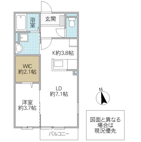 メルベーユコート C(1LDK/2階)の間取り写真