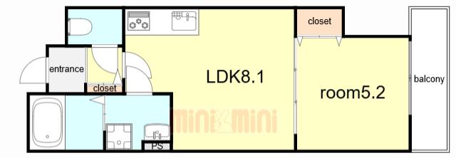クリエオーレ福町II(1LDK/3階)の間取り写真