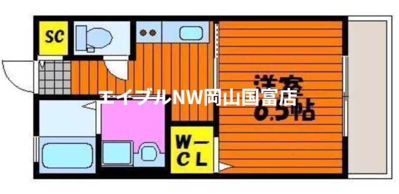 コーカサスB(1K/1階)の間取り写真