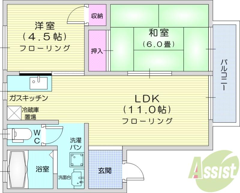 フューチャー21(2LDK/2階)の間取り写真