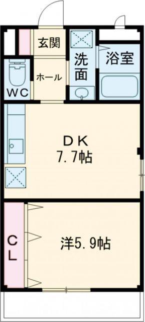 グランデージ中野(1DK/2階)の間取り写真