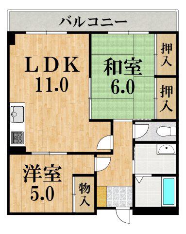 サンシャイン吉野(2LDK/3階)の間取り写真