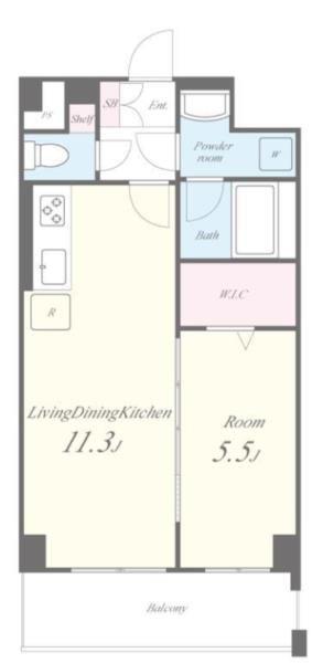 WHILE椿(1LDK/5階)の間取り写真