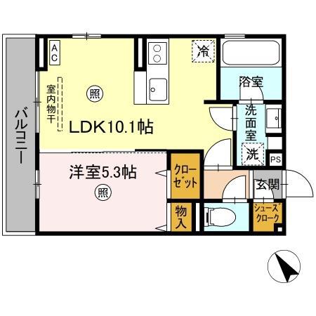 ラヴィエベル(1LDK/3階)の間取り写真