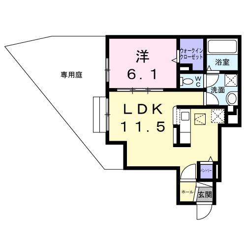 SALLIER(1LDK/1階)の間取り写真