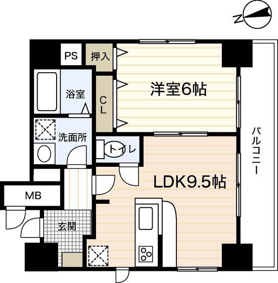 NICHIEI(1LDK/6階)の間取り写真