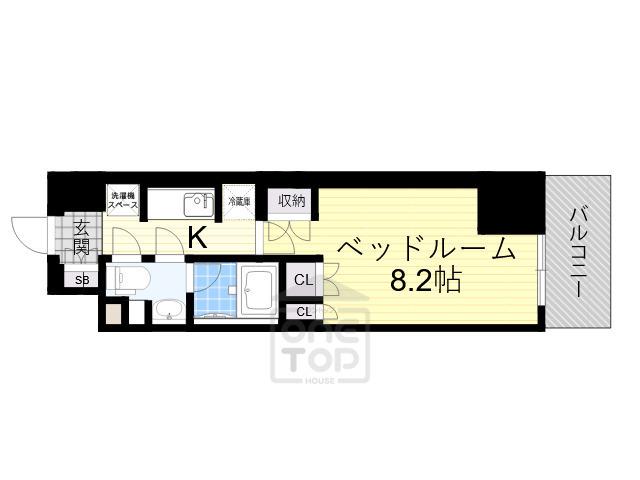 コンフォリア江坂(1K/4階)の間取り写真