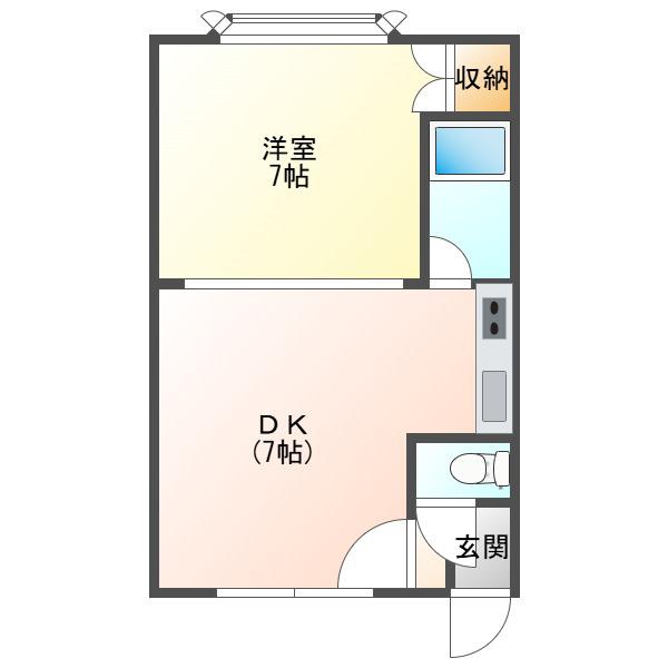プチシャトー(1DK/2階)の間取り写真