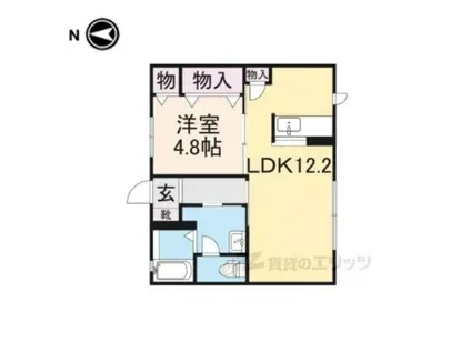 プレールⅡ(1LDK/1階)の間取り写真