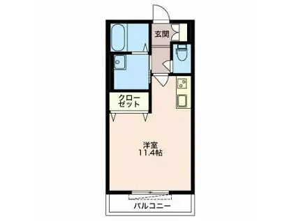 VANGELO 奏(ワンルーム/3階)の間取り写真