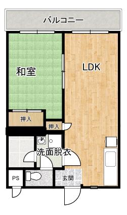 アート東松山(1LDK/3階)の間取り写真