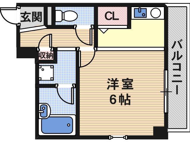 グラン・ピア真田山(1K/6階)の間取り写真