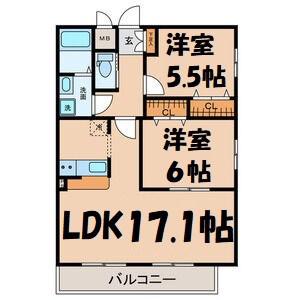 プレシャス星が丘山手(2LDK/3階)の間取り写真
