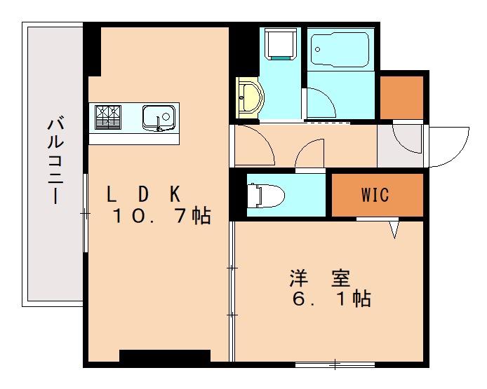 D-ROOM板付(1LDK/2階)の間取り写真