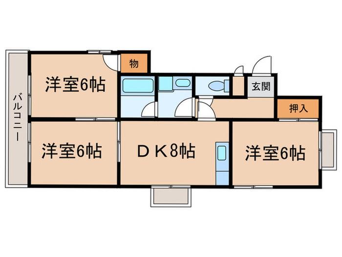 ナカハイツ瀬古(3DK/1階)の間取り写真