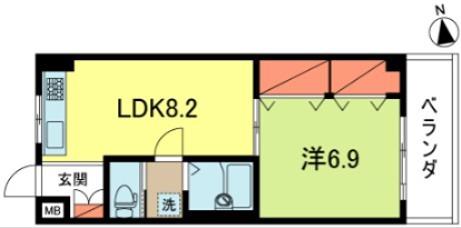 秀真コーポ(1LDK/2階)の間取り写真