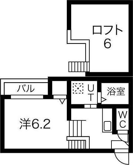 GRANDFORME堀田(1K/2階)の間取り写真