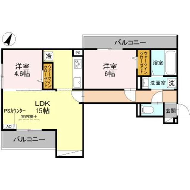 STグランツ(2LDK/1階)の間取り写真