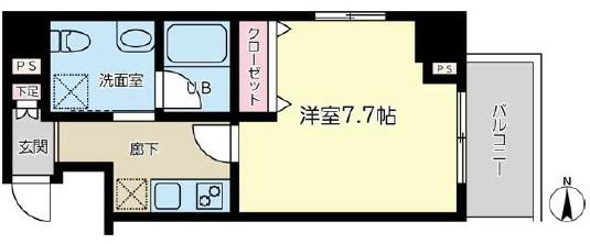 ジェイステージ南砂(1K/6階)の間取り写真