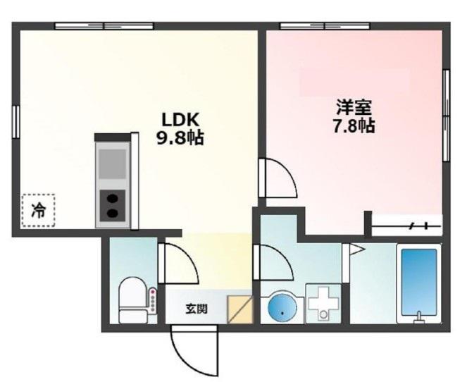GLANZ四谷左門町(1LDK/3階)の間取り写真