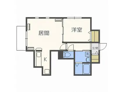 アンウィンド211(1LDK/3階)の間取り写真